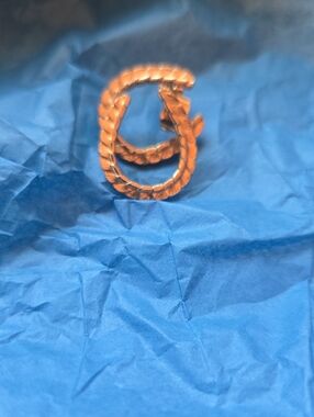 Braided Leather Hoop Earrings - Brown